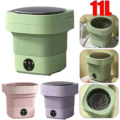 Portable 11L Socks Underwear Mini Washing Machine Folding Tub For Camping Travel • $18.89