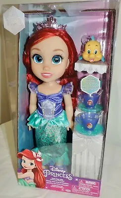 NEW Disney Princess TREAT TIME Playset W/ARIEL Doll Flounder & Tea Accessories • $28.61