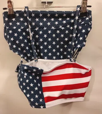 £6.39 • Buy UNBRANDED Red White And Blue Stars And Stripes Ladies Bikini BNWT Size S  - CG T