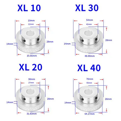 XL 10-40Teeth Timing Belt Pulley Pitch 5.08mm With Step Drive Pulleys Width 14mm • $4.81