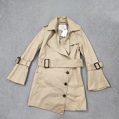 Banana Republic X Olivia Palermo Trench Coat Womens Medium Beige Belted New • £77.13