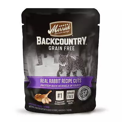 Merrick Backcountry Real Rabbit Recipe Cuts Wet Cat Food 3 Oz Bags (24 Pack) • $66.20
