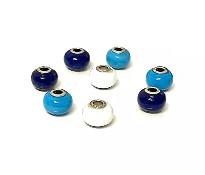 £48.60 • Buy Amore & Baci Italy 925 Sterling Silver Bead Bracelet Charms Set