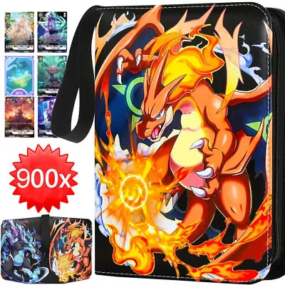 Premium 50 Pages 900 Pocket ZIP Card Binder Folder Pokemon Cards Album Collector • £15.91