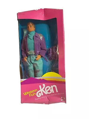 Vintage 1989 Barbie Western Fun Ken Doll Mattel #9934 New In Damaged Box • $39.99