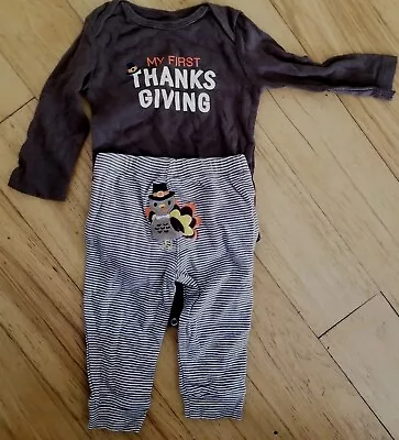 Thanksgiving Infant Baby Boy Girl Romper Pants Clothes Outfit Set Turkey Day 9mo • $4.99
