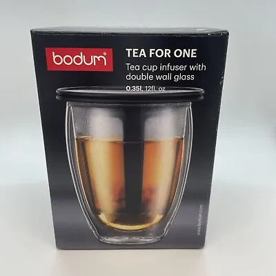 Bodum 12oz Tea For One Strainer Infuser Pot Press Glass Mug Cup NEW • $19.70