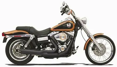 Bassani Black Road Rage 2 Into 1 Megaphone Exhaust System Harley Dyna 91-05 FXD • $936.95