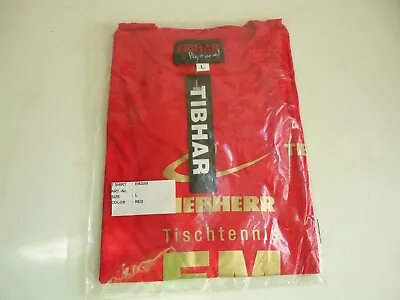 TIBHAR Em 2009 Stuttgart Tischtennistrikot Table Tennis Shirt T-Shirt: L Red • £13.69