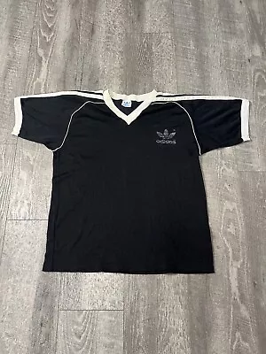 Vintage Adidas Shirt Adult Medium True VTG 1970s Ringer Trefoil Single Stitch • $38