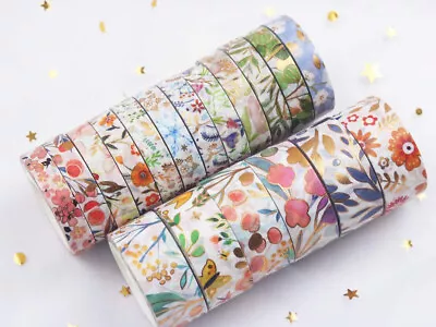 Flower Washi Tape Set Decorative Masking Tape Craft Supplies For Bullet Journal • $13.19