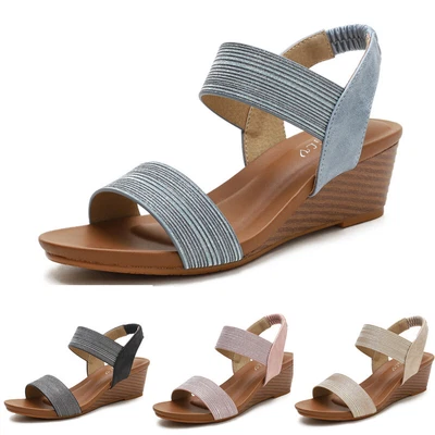 £19.91 • Buy Womens Strappy Gladiator Ladies Low Heel Wedge Summer Sandals Girls Shoes 2023
