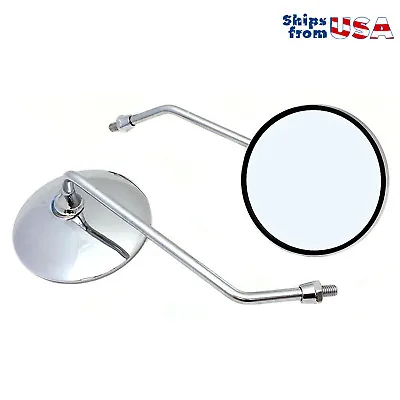 MMG Mirror Set 8mm RH/RH Thread Chrome Round Shape For Motorcycles And Scooters • $18.90