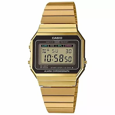 Casio A700w-1a A700wg-9a Slim Watch Digital Silver Gold Tone Steel Band • $96.78