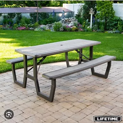 Lifetime 6ft (1.82m) Craftsman Folding Picnic Steel Frame 8 Seats Table • £140