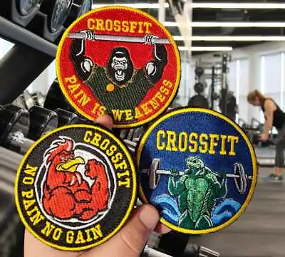 CrossFit Hook And Loop Sew On Logo Badge Embroidered Patch • £5