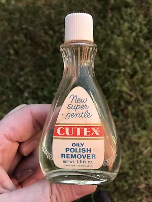 Vintage Antique Glass Cutex Oily Fingernail Polish Remover Bottle Movie Prop • $24.99