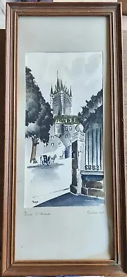 Serge Paque Signed Art Watercolor 1968 'Place D'Armes' Framed Quebec Vintage • $30