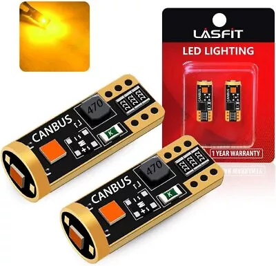 LASFIT T10 168 194 2825 LED Side Marker Light Bulb Canbus Error Free Amber 3000K • $10.99