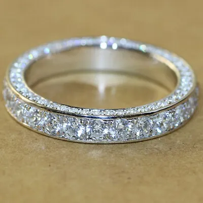 $2.62 • Buy Fashion 925 Silver Filled Ring Women Cubic Zircon Wedding Jewelry Sz 6-10
