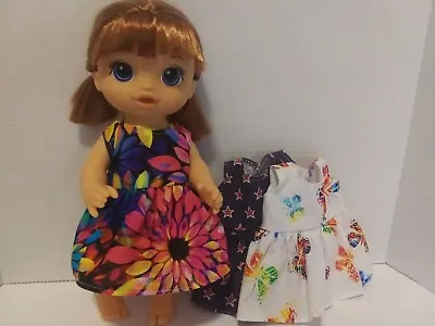 Doll Clothes Made To Fit 12   Baby Alive Doll - 3 Dresses-  C37 • $9.99