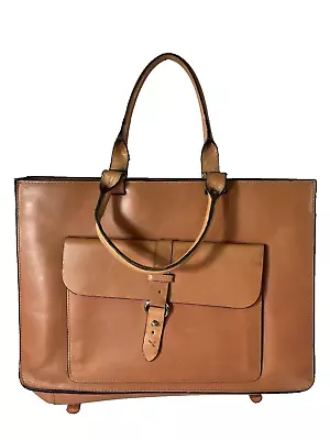 Franklin Covey Full Grain Sedona Leather Shoulder Bag Work Tote Laptop Purse • $38.25