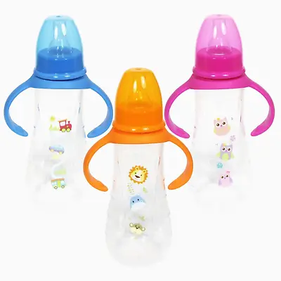 £5.95 • Buy Baby Feeding Bottle 250ml Juice Milk Bottle 3 Design Colour  Easy Grip Gripper