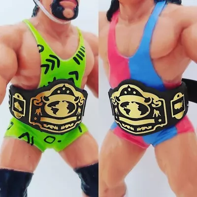 £12 • Buy Belts For WCW WWF WWE Hasbro Galoob Mattel Retro Figures 2x BLACK Classic Tag