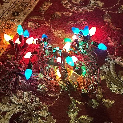 5 VTG Strands Of Christmas Tree Lights. 33 C7 Bulbs. 125V. All Working • $18