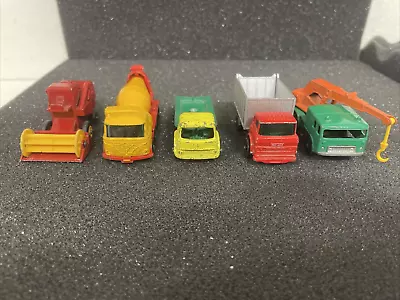 Vintage 1960's Matchbox Lesney Diecast Lot Tipper Truck Crane Tractor Mixer • $19.99