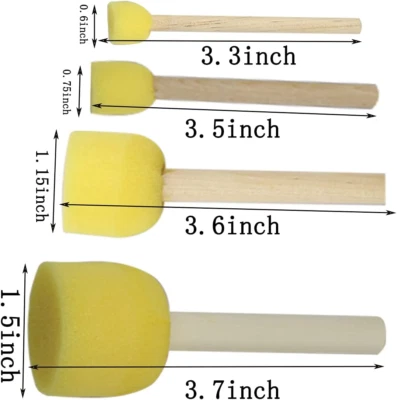 $12.99 • Buy 20 Pcs Round Sponges Brush Set, 4 Sizes Paint Tools For Kids DIY Art Craft Gift