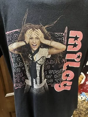 MILEY Cyrus BEST OF BOTH WORLDS Tour 07/08 VTG DATES 2 Side T Shirt Small Black • $10.99