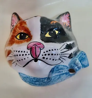 Babbacombe Pottery.   String Dispenser  Cat    Calico With Blue Bow • £29.50
