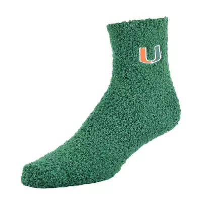 Miami Hurricanes NCAA Women’s Fluffy Green Quarter Socks Size 9-11 - NWT • $10.99