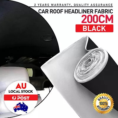 2 X 1.5m Fabric Soft Top Notch Vehicle Car Foam Roof Lining Rebuild Black • $47.58