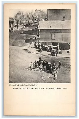 C1905's Corner Colony And Main Street Meriden Connecticut CT Unposted Postcard • $29.95