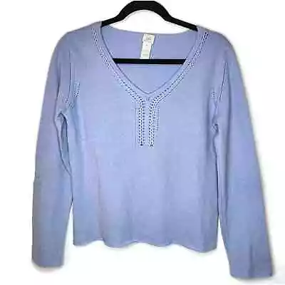 J Jill Sweater Womens XS 100% Cashmere V-Neck Periwinkle • $23.16