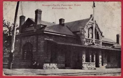 Warrensburg Missouri Pacific Railroad RR Depot PC Pm 1909 MoPac Johnson Co Train • $3.88