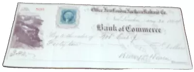 January 1864 New London Northern Company Check #800 Central Vermont Railway • $75