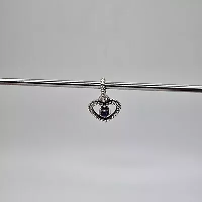 Genuine Pandora Birthstone September Dangle Heart Charm ALE 925 #798854C12 • £20