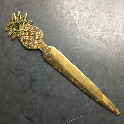 Vintage Brass Enameled Pineapple Letter Opener 6 1/2  • $7.50