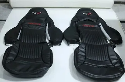 Corvette C5 Sports 1997-2004 Black Synthetic/Faux Leather Car Seat Covers • $270