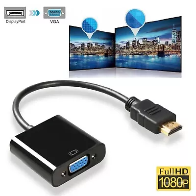 £2.75 • Buy HDMI Male To VGA Female Converter Adapter Cable Audio For 1080P Monitor Output