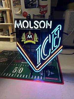 VINTAGE MOLSON ICE CANADA NEON BEER SIGN Needs Repair Actown • $129.99