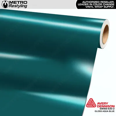 Avery Dennison Gloss Aqua Blue Vinyl Car Wrap Decal Film Sheet Roll | 636-O • $4.95