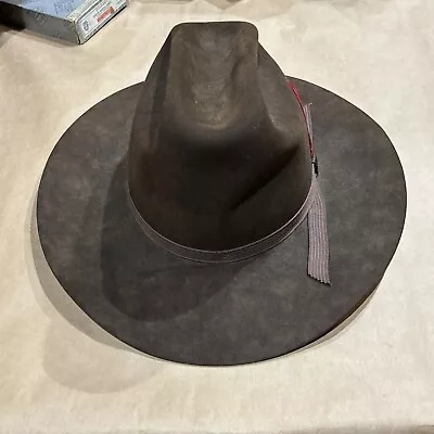 Vintage Stetson Stallion Chocolate Felt Cowboy Hat Size 60 7- 1/2 F0010 Justice • $125