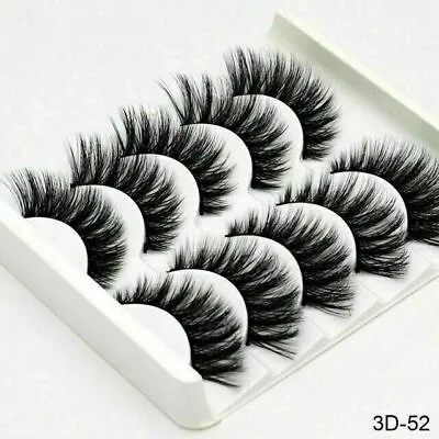 3D Mink False Eyelashes 5Pair Fake Eye Lashes Wispy Cross Long Thick Soft UK • £3.99