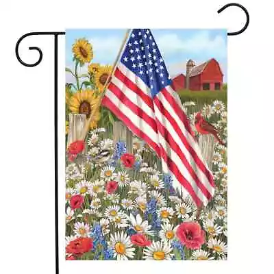 America The Beautiful Summer Garden Flag Patriotic Floral 12.5  X 18  • $9.86