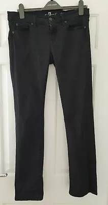 Ladies 7 For All Mankind Black Straight Leg Jeans Size 30  • £10