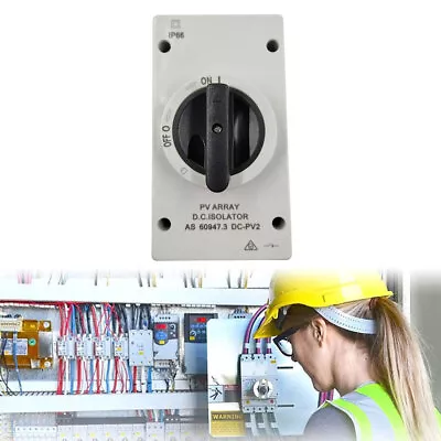 1000V 32A DC Isolator Switch Waterproof Solar PV True Enclosed Isolator • £18.55